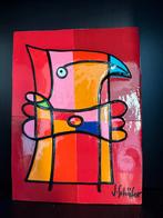 Jacqueline Schäfer - schilderij Relief Vreemde Vogel 45/100, Antiek en Kunst, Ophalen of Verzenden