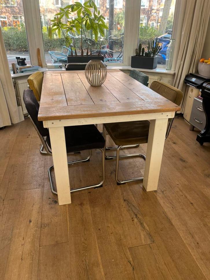 Mooie houten kamer / eettafel, Huis en Inrichting, Tafels | Eettafels, Gebruikt, 50 tot 100 cm, 150 tot 200 cm, Vier personen