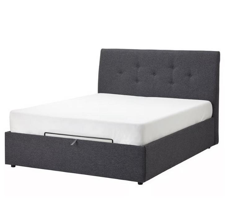 Bed IKEA met veel opbergruimte 160x200, Huis en Inrichting, Slaapkamer | Bedden, Zo goed als nieuw, Tweepersoons, 160 cm, 200 cm