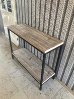 Sidetable steigerhout met staal. (TIP!), Huis en Inrichting, Tafels | Sidetables, Eikenhout, Nieuw, Ophalen of Verzenden, 150 tot 200 cm