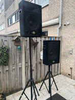 Phonic sem 715 (2 stuks) inclusief 2 statieven, Gebruikt, 120 watt of meer, Front, Rear of Stereo speakers, Ophalen