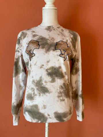 Reinders groen / creme kleurige tie dye trui maat 36 beschikbaar voor biedingen