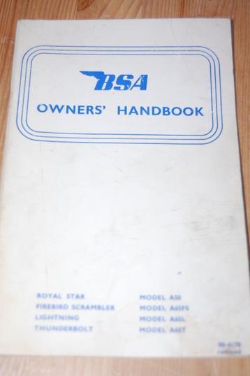 BSA Owners' Handbook januari 1970 beschikbaar voor biedingen