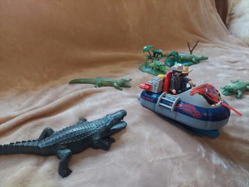 Playmobil Boot met Jagers en Krokodillen beschikbaar voor biedingen