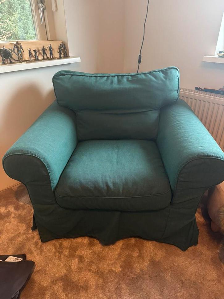 Ikea Ektorp stoel hoes groen., Huis en Inrichting, Fauteuils, Zo goed als nieuw, 75 tot 100 cm, Ophalen