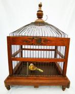 Frankrijk antieke houten Victoriaanse vogelkooi klapdeurtje, Antiek en Kunst, Curiosa en Brocante, Ophalen of Verzenden