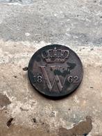 1/2 cent 1862 Willem III, zeer mooie kwaliteit, Ophalen of Verzenden, Koning Willem III, Losse munt