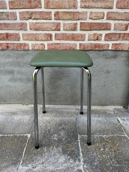 Vintage Soudexvinyl jaren 60 krukje, Huis en Inrichting, Krukjes, Gebruikt, Staal, Ophalen of Verzenden