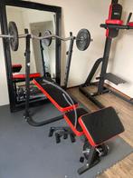 Fitness bank gewichten halters stang, Sport en Fitness, Ophalen of Verzenden, Zo goed als nieuw, Benen, Halterstangen