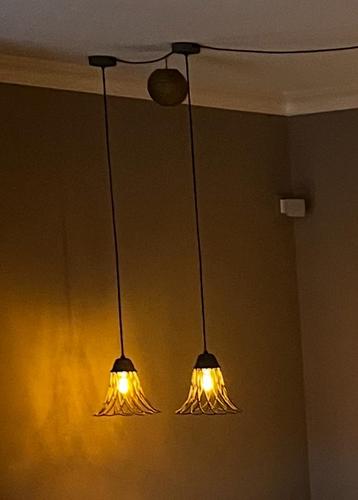2 draadstaal lampen