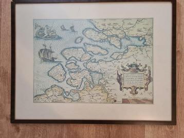 Landkaart van Zeeland afm. 63 x 48 beschikbaar voor biedingen