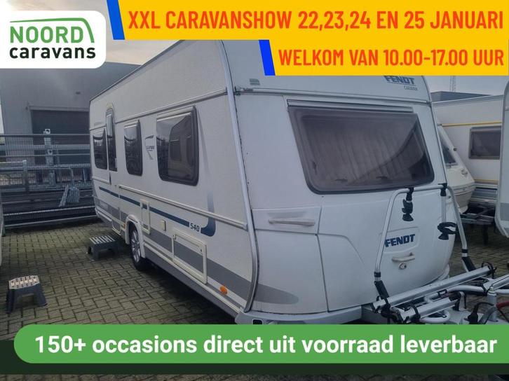 FENDT SAPHIR 540 ENKELE BEDDEN + VOORTENT + MOVER + LUIFEL, Caravans en Kamperen, Caravans, Bedrijf, tot en met 4, 1000 - 1250 kg