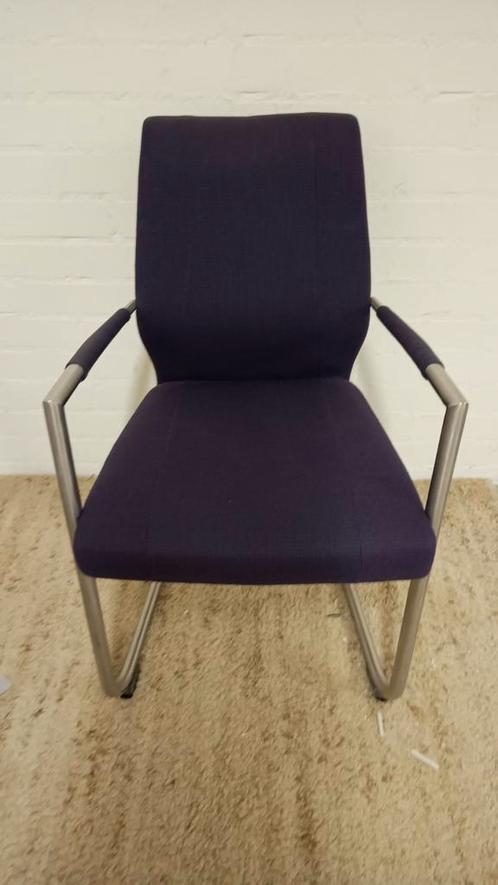 4 paarse eetkamerstoelen van Henders & Hazel, Huis en Inrichting, Stoelen, Gebruikt, Vier, Metaal, Stof, Overige kleuren, Ophalen