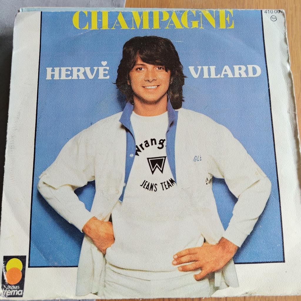 Hervé Vilard - Champagne Single, Cd's en Dvd's, Ophalen of Verzenden, Gebruikt, 7 inch, Pop