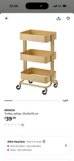 IKEA RASKOG Trolley - Geel / Mustard / Champagne, Ophalen, 50 tot 100 cm, Zo goed als nieuw, Minder dan 100 cm
