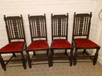 4 Vintage Stoelen Rood Fluweel - Goede Staat, Ophalen