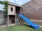 Speelhuis | Douglas | 1.20 x 2.00 | zithoek en glijbaan, Kinderen en Baby's, Speelgoed | Buiten | Speeltoestellen, Ophalen, Gebruikt