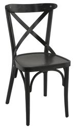 Houten café stoel met gekruiste rugleuning zwart, Info@edvonline.nl, Zwart, Nieuw, Ophalen of Verzenden