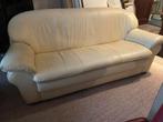 Bankstel 3-zits nette staat (skai) leer crème zitbank, Huis en Inrichting, Banken | Bankstellen, Ophalen, Gebruikt, Tweepersoons