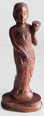 Antiek mahonie houten religie beeldje, Antiek en Kunst, Ophalen of Verzenden