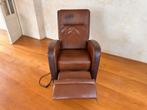 Sta op Stoel - Bruin Leder, Huis en Inrichting, Fauteuils, Ophalen, Gebruikt, 50 tot 75 cm, Leer
