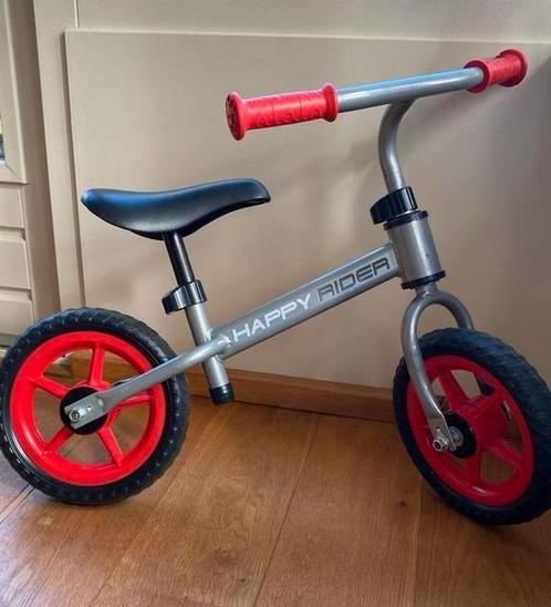 Loopfiets rood met grijs (happy rider), Kinderen en Baby's, Speelgoed | Buiten | Voertuigen en Loopfietsen, Gebruikt, Loopfiets