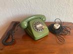 vintage groen telefoontoestel met telefoonhoorn & kiesschijf, Ophalen of Verzenden, Gebruikt, Met draaischijf