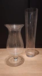 2 glazen vazen, Huis en Inrichting, Ophalen, Zo goed als nieuw