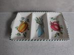 Schaal 34x20 cm. Groente 3 vakken Handpainted Made in Italy, Huis en Inrichting, Keuken | Servies, Keramiek, Ophalen of Verzenden