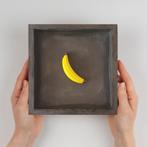 Oude banaan schilderij 20x20cm, Antiek en Kunst, Kunst | Schilderijen | Modern, Ophalen of Verzenden