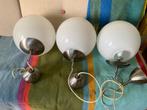 Grote wit glazen bol lampen, Huis en Inrichting, Lampen | Hanglampen, Ophalen, Gebruikt, Glas, Minder dan 50 cm