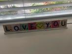 Houten houder met houten letters LOVEYOU, Huis en Inrichting, Ophalen of Verzenden, Zo goed als nieuw