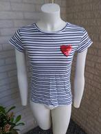 Gestreept shirt met hart van H&M maat S, Kleding | Dames, T-shirts, HM, Wit, Ophalen of Verzenden, Zo goed als nieuw