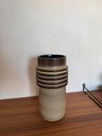 Vintage East Germany vaas bruine beige keramiek aardewerk, Ophalen of Verzenden