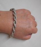 Zilveren zware vintage koord / Rope armband nr.1074, Verzenden, Zo goed als nieuw, Zilver, Zilver