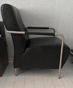 Zwarte Leren Fauteuil - Stijlvol en Comfortabel, Ophalen, Gebruikt, Leer, 75 tot 100 cm