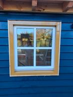 Hardhouten vast kozijn 100x110 (bxh), Doe-het-zelf en Verbouw, Kozijnen en Schuifpuien, Gebruikt, Raamkozijn, 75 tot 150 cm, Hout