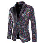 Heren gekleurd glitter colbert / blazer paillet regenboog, Verzenden, Nieuw, Overige maten