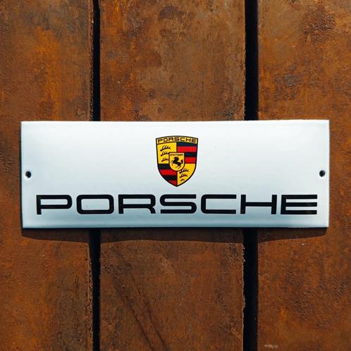 Emaille Schild PORSCHE Dealer Reclamebord Vintage Logo Wapen, Verzamelen, Merken en Reclamevoorwerpen, Gebruikt, Reclamebord, Verzenden