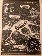 Paginagrote A3 advertentie SEX PISTOLS Bambi SWINDLE, Cd's en Dvd's, Vinyl | Rock, Ophalen of Verzenden