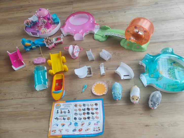 Zhu Zhu Pets Baan + 3 Hamster baan looprad boot baby creche, Kinderen en Baby's, Speelgoed | Overig, Gebruikt, Jongen of Meisje