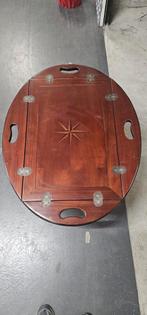 Mahonie houten tafel met ingelegde ster, Antiek en Kunst, Ophalen