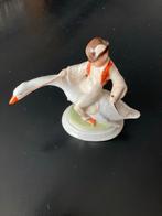Herend 5415 Porselein Beeldje - Jongen op Gans, Ophalen
