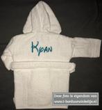 Badjas Wit geborduurd met naam (baby of kind, 5 maten), Ophalen of Verzenden, Nieuw, Kraamcadeau