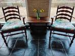 Twee Biedermeier armstoelen met biezen zitting, jaren ’40, Huis en Inrichting, Stoelen, Ophalen, Gebruikt, Twee, Bruin