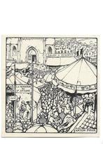anton pieck  kermis  11,7x12cm  achterkant blank, Verzenden, Zo goed als nieuw, Overige onderwerpen, Prent