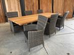 Tuinset Nayan oud teak 220cm 6 seat | lichte schade, Ophalen, 6 zitplaatsen, Teakhout, Nieuw