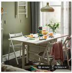 Witte Klaptafel met Lades, Ophalen, Kunststof, Gebruikt, 50 tot 100 cm