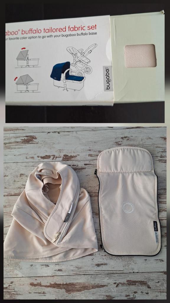Bugaboo Buffalo creme Bekledingset, zonnekap + wiegdekje, Kinderen en Baby's, Kinderwagens en Combinaties, Gebruikt, Bugaboo, Ophalen of Verzenden