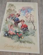 Drie kindjes plukken bloemen - Vintage, Verzenden, Gelopen
